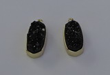 NGP6913 10*22mm - 12*25mm freeform plated druzy quartz pendants