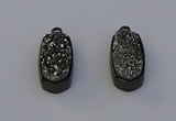 NGP6918 10*22mm - 12*25mm freeform plated druzy quartz pendants