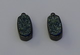 NGP6920 10*22mm - 12*25mm freeform plated druzy quartz pendants