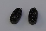 NGP6924 10*22mm - 12*25mm freeform plated druzy quartz pendants