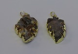 NGP6945 22*35mm - 30*45mm leaf druzy agate pendants wholesale