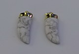 NGP7003 12*40mm - 15*45mm horn white howlite turquoise pendants