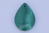 NGP701 22*30mm flat teardrop natural malachite gemstone pendant