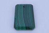 NGP703 20*30mm trapezoid natural malachite gemstone pendant