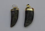 NGP7038 12*35mm - 14*40mm horn labradorite pendants wholesale