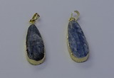 NGP7047 13*35mm - 14*40mm flat teardrop blue kyanite pendants