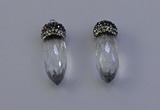 NGP7055 12*30mm - 15*35mm faceted bullet white crystal pendants