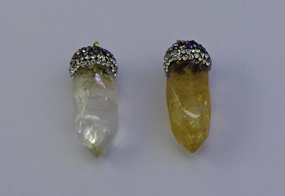 NGP7058 12*30mm - 15*35mm faceted bullet citrine pendants