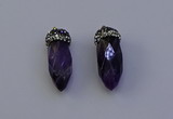 NGP7060 12*30mm - 15*35mm faceted bullet amethyst pendants