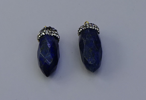 NGP7073 12*30mm - 15*35mm faceted bullet lapis lazuli pendants