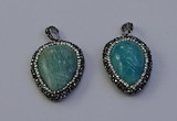 NGP7100 25*30mm - 28*35mm flat teardrop amazonite pendants