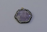 NGP7112 30*30mm hexagon light amethyst pendants wholesale