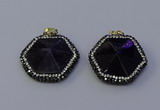 NGP7116 30*30mm hexagon amethyst gemstone pendants wholesale