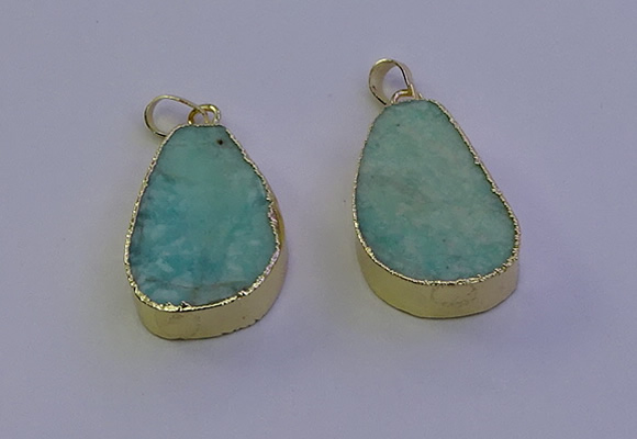 NGP7134 20*30mm - 22*32mm freeform amazonite gemstone pendants