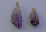 NGP7147 20*40mm - 30*45mm faceted nuggets amethyst pendants