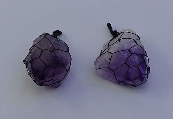 NGP7148 20*40mm - 30*45mm faceted nuggets amethyst pendants