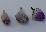 NGP7149 20*40mm - 30*45mm faceted nuggets amethyst pendants