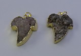 NGP7153 25*35mm teeth-shaped druzy agate pendants wholesale