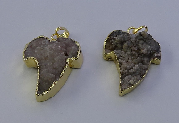 NGP7153 25*35mm teeth-shaped druzy agate pendants wholesale