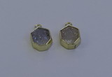 NGP7161 12*15mm plated druzy agate pendants wholesale