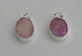 NGP7187 15*20mm oval druzy quartz pendants wholesale