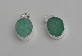 NGP7189 15*20mm oval druzy quartz pendants wholesale