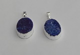 NGP7190 15*20mm oval druzy quartz pendants wholesale