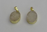 NGP7195 15*20mm oval druzy quartz pendants wholesale