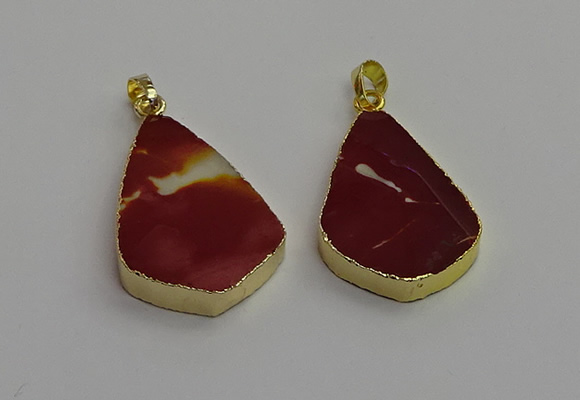 NGP7247 22*35mm flat teardrop mookaite gemstone pendants