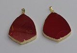 NGP7248 38*50mm flat teardrop mookaite gemstone pendants