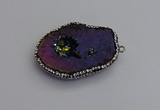 NGP7287 25*35mm - 35*40mm freeform plated druzy agate pendants