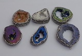 NGP7290 25*35mm - 35*40mm freeform plated druzy agate pendants