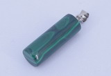 NGP731 8*24mm column natural malachite with 18KGP gemstone pendant