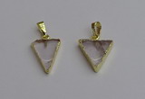 NGP7330 16*18mm - 15*20mm triangle white crystal pendants