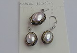 NGP7398 15*18mm - 18*22mm oval shell pearl jewelry sets