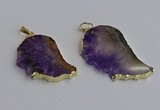 NGP7434 25*45mm - 30*50mm freeform druzy amethyst pendants