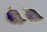 NGP7435 25*45mm - 30*50mm freeform druzy amethyst pendants