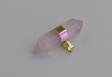 NGP7442 12*45mm sticks rose quartz pendants wholesale