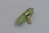 NGP7446 12*45mm sticks green rutilated quartz pendants wholesale