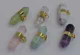 NGP7455 12*45mm sticks mixed gemstone pendants wholesale