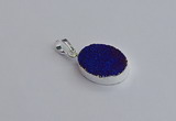 NGP7509 15*20mm oval plated druzy agate gemstone pendants