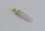 NGP7542 8*40mm sticks rose quartz pendants wholesale