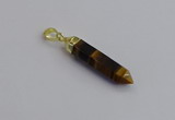 NGP7546 8*40mm sticks yellow tiger eye pendants wholesale