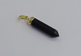 NGP7548 8*40mm sticks black agate pendants wholesale