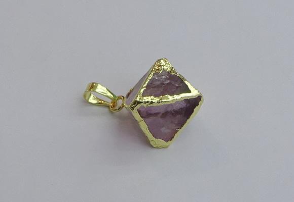 NGP7554 20*22mm amethyst gemstone pendants wholesale