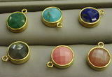 NGP7566 12mm coin mixed gemstone pendants wholesale