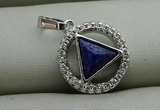 NGP7597 13mm coin lapis lazuli gemstone pendants wholesale