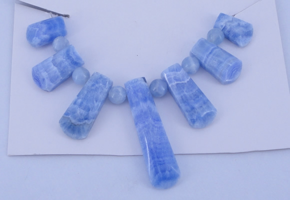 NGP77 Fashion blue lace agate gemstone pendants set jewelry wholesale