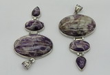 NGP8005 50*82mm - 52*86mm dogtooth amethyst pendant set jewelry