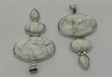 NGP8011 50*82mm - 52*86mm white howlite pendant set jewelry